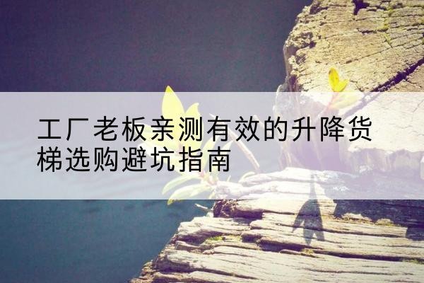 同德升降货梯怎么选-工厂老板亲测有效的升降货梯选购避坑指南