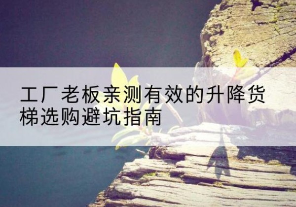 同德升降货梯怎么选-工厂老板亲测有效的升降货梯选购避坑指南